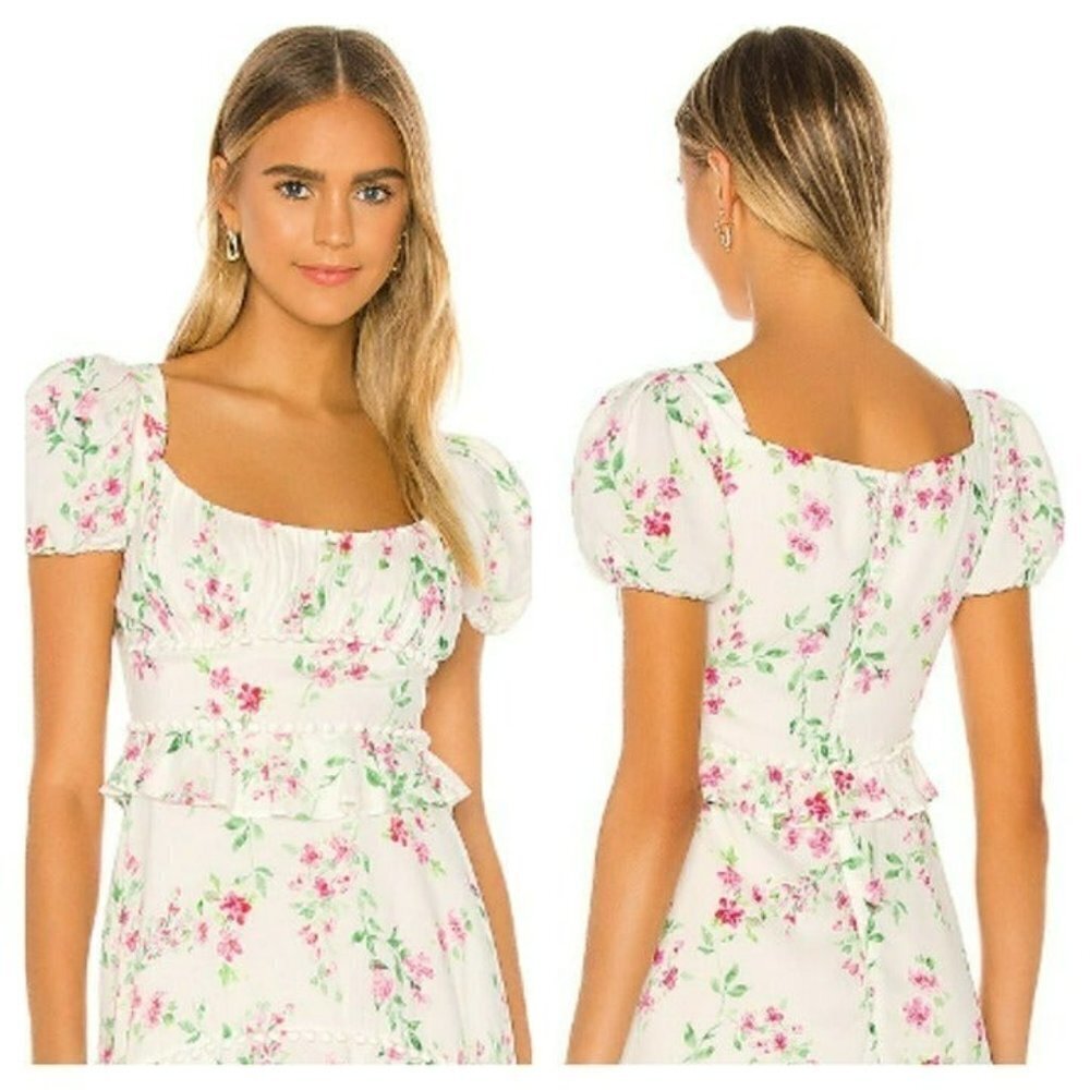 MAJORELLE Lakeland Floral Crop Top - White Raspberry - Picture 2 of 8